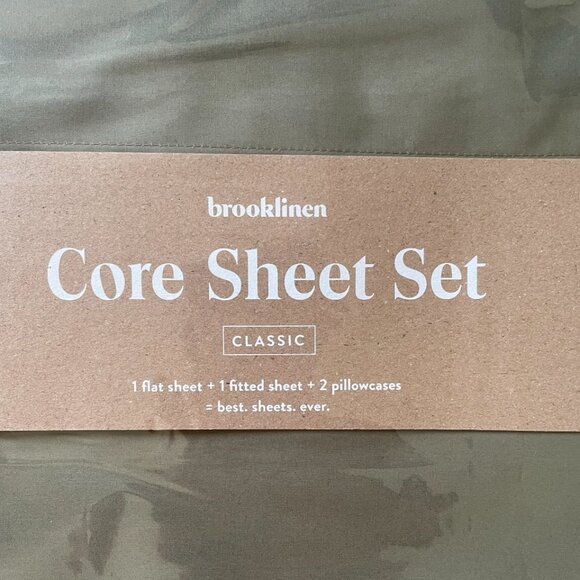 Brand new BROOKLINEN Queen Size Cotton Percale Core Sheet Set - Picture 3 of 6